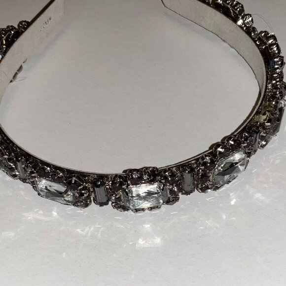 j.crew crystal jeweled headband silver. main image 5